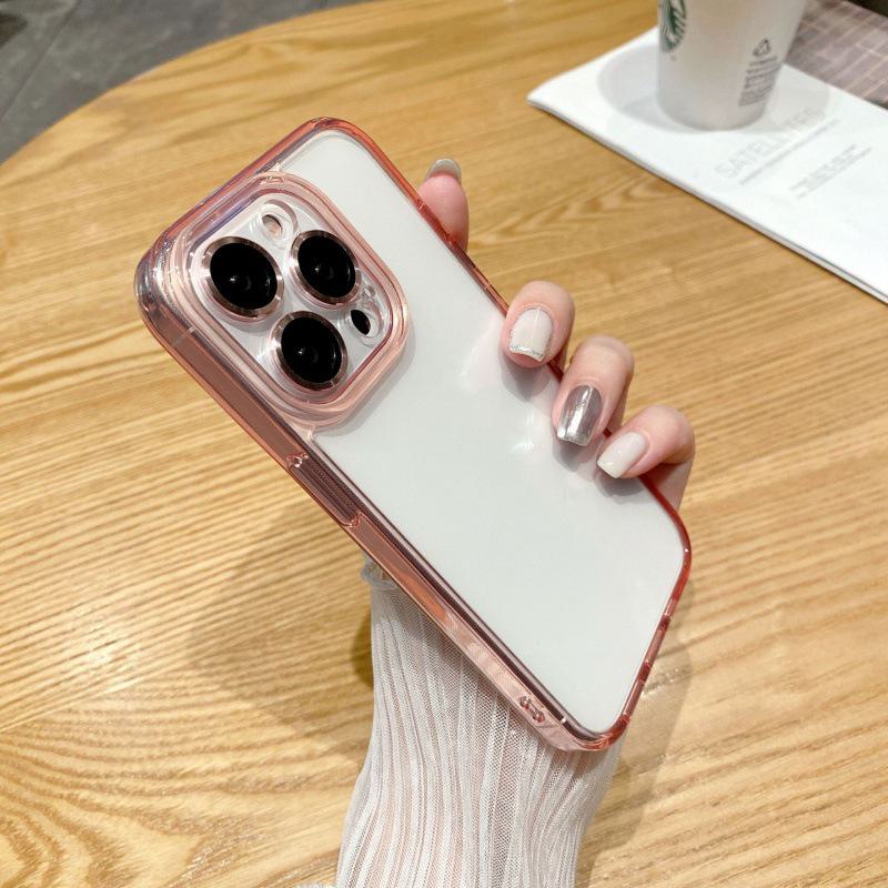 Przezroczyste etui z metalu i szkła w kolorze lodowego kryształu na obiektyw iPhone 15 Pro Max dla Apple 15 Pro - Pasuje do modelu 13.