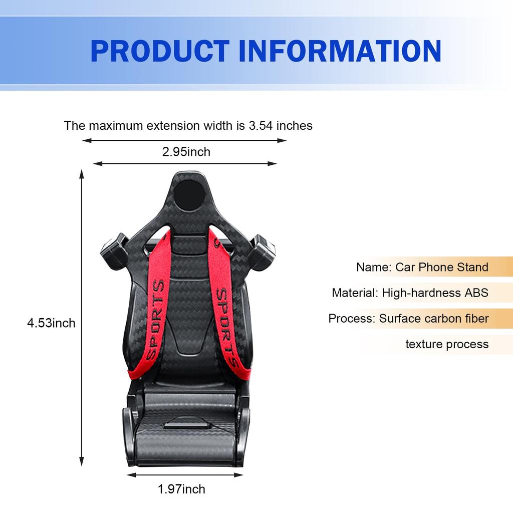 Car Phone Holder Racing Seat Shape Auto Air Vent Mobile Phone Clip 360 Degree Rotatable Car Cellphone Rack For Car Interior