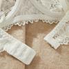 Sexy Lingerie Embroidered Lace Deep V Bra Gather Top Support Sexy Bra White Love Ultra-thin Sex Set