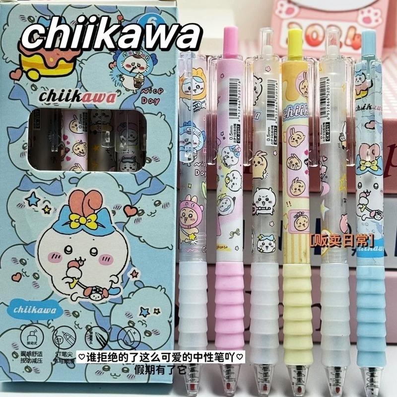 Cartoon animation Jiyikawa 6 erasable gel pens 0.5mm black ink school office supplies stationery gifts