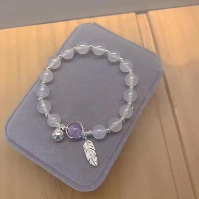New Original Ins White Bracelet Amethyst Bracelet Female Birthday