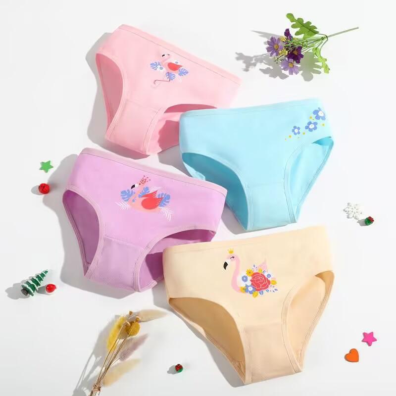 5PC  Baby Cartoon Underwear Girls Cotton Briefs Underpant Children Panties Short 2-10Years