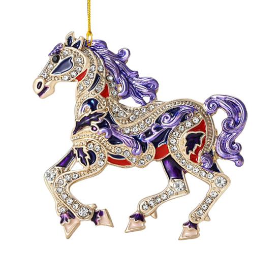 Horse Christmas Ornaments Sparkly Rhinestone Horse Hanging Decoration