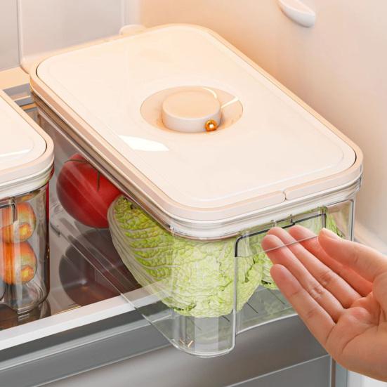 Aufbewahrungsbox Lebensmittelqualität Kunststoff und Timer-Knopf-Design Behälter Einfacher Zugriff Stapelbare Aufbewahrungsbox für Kühlschrank Mikrowelle
