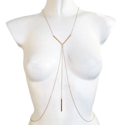 Elegant Body Chains Enhancing Female Curves Alloy Chest Harnesses Jewelry Ideal For Pool Parties And Beach Event Stylish Accessory