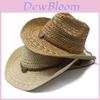 Ethnic Style Foldable Raffia Straw Hat With Wide Brim Sun Protection For Summer Beach Wear