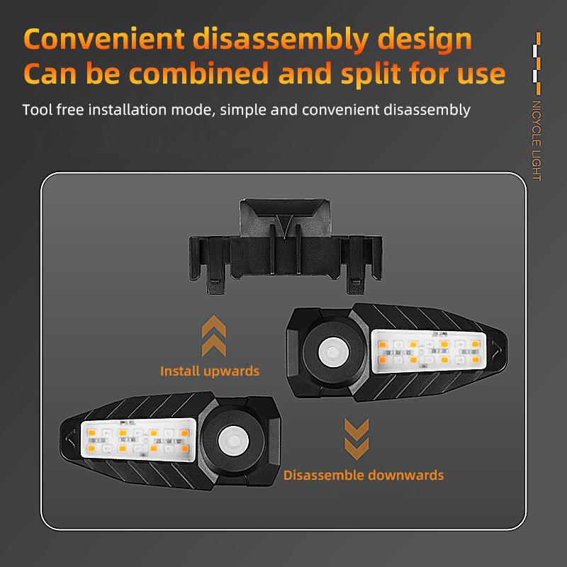 Bicycle Remote Steering Projection Taillight - 5 Modes Universal Night Safety Warning Light for Mountain/Road Bikes