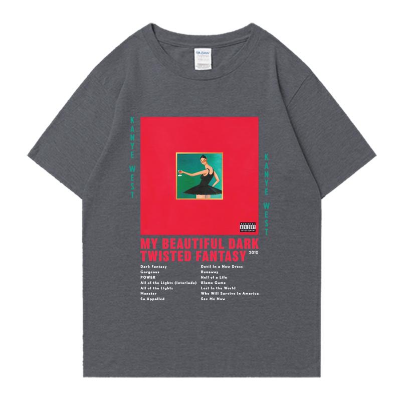 Rapper Kanye West My Beautiful Dark Twisted Fantasy 2024 T-Shirt Herren Damen Vintage Kurzarm T-Shirts Unisex Oversized T-Shirts