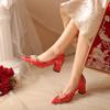 Chinese Soft Sole Wedding Shoes Bridal Shoes High Heels Women's Single Shoes