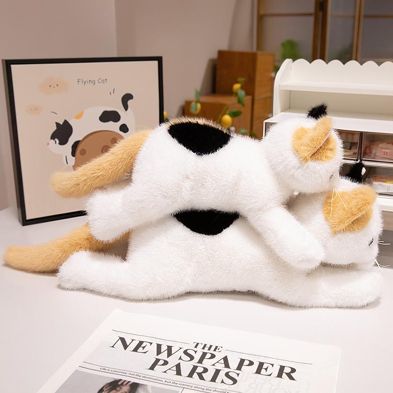 TreasuringU Kawaii Black Cat Plush Toy Soft Stuffed Doll Pillow Home Decor Sleeping Cute Animal