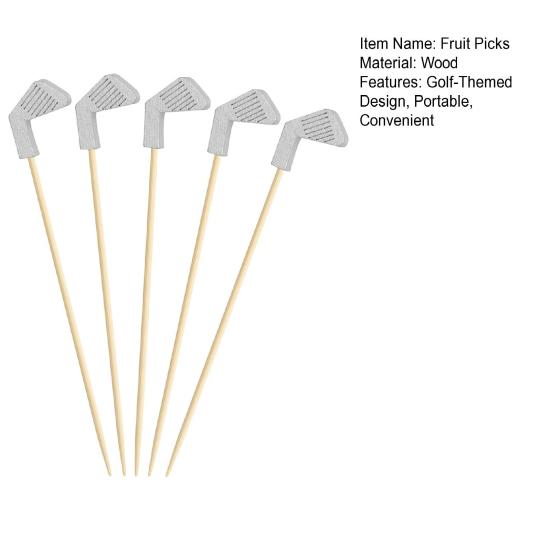 Golf Cocktail Picks 4.7 Inches Fruit Picks with Golf Club Head Top Appetizers Toothpicks for Sandwiches Burgers Cheese Olives Desserts Party Supplies