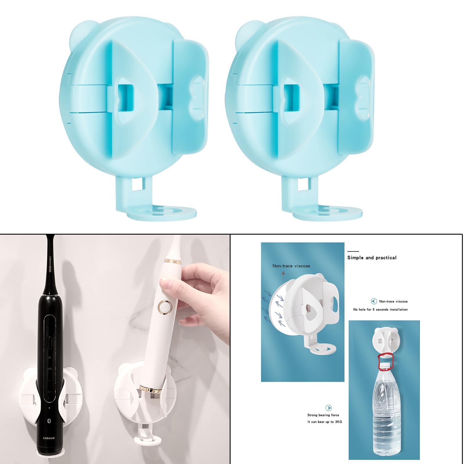 Multifunctional Wall Mount Wall Suction Type Toothbrush Holder for Bathroom синий