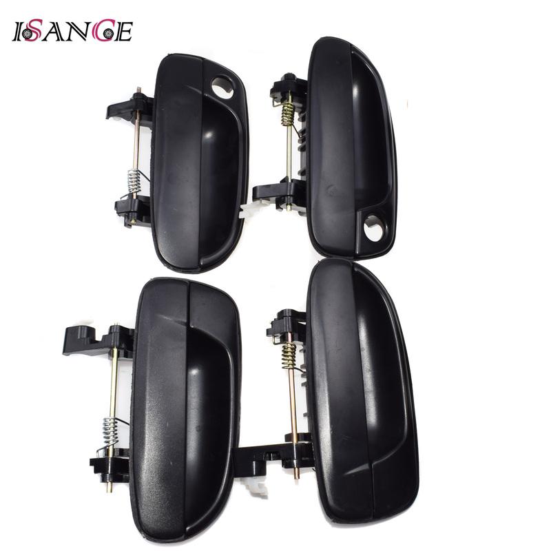 4pcs For 2000-2006 Hyundai Accent 1.5L 1.6L Black Outside Exterior Car Door Handle Front Rear Right Left Driver Passenger