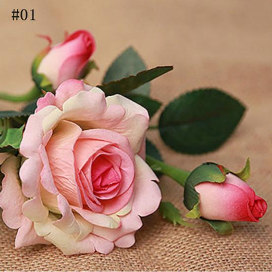 1Pc Artificial Rose Fabric Fake Flower for Wedding Home Party Office Decoration