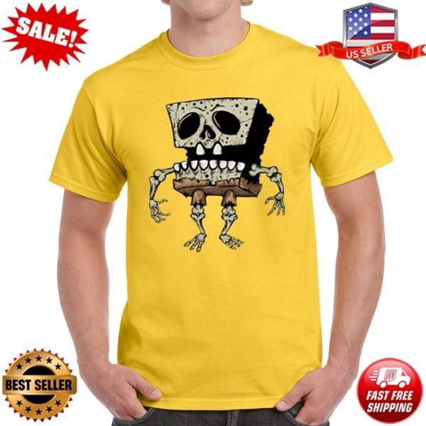 Spongebob skeleton T-Shirt Spongebob Squarepants Graphic T-Shirt NEW S-5XL S разноцветный