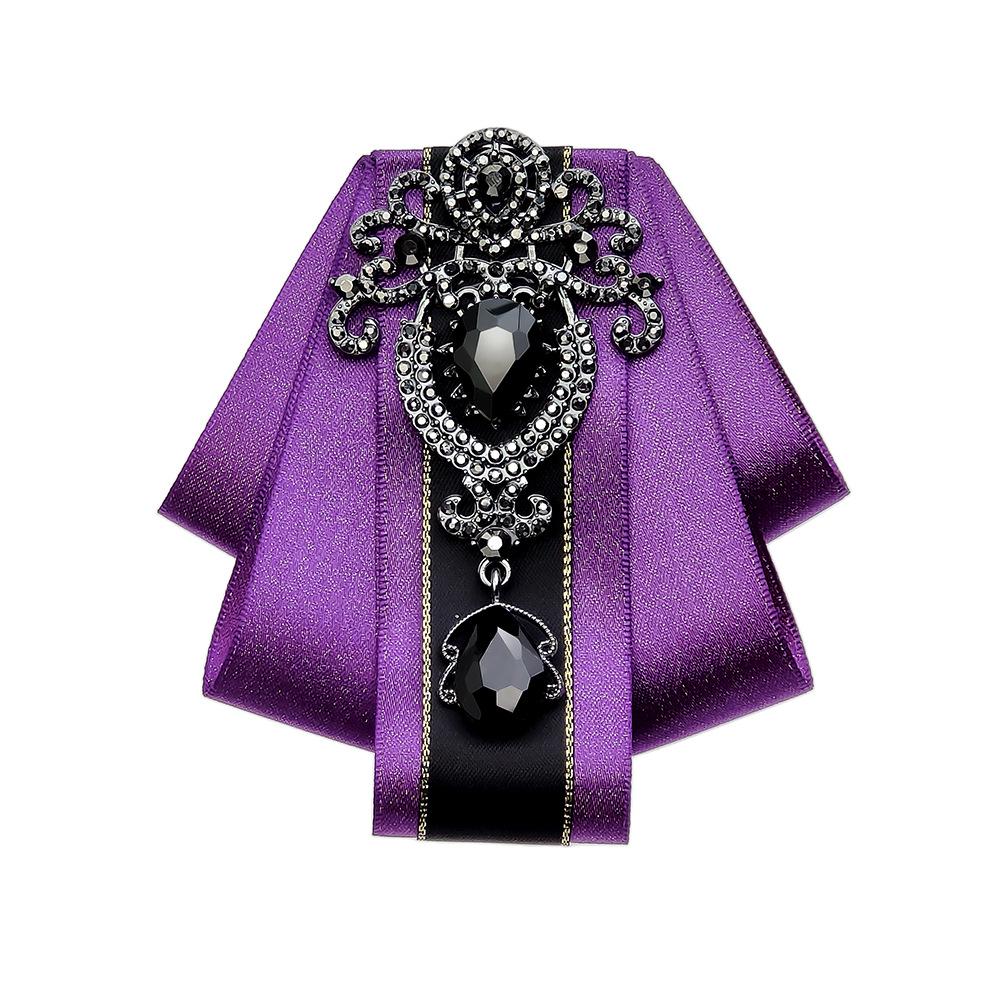 Men's Formal Large Diamond Lapel Pin & Bow Tie Brooch - Wedding & British Style Attire
