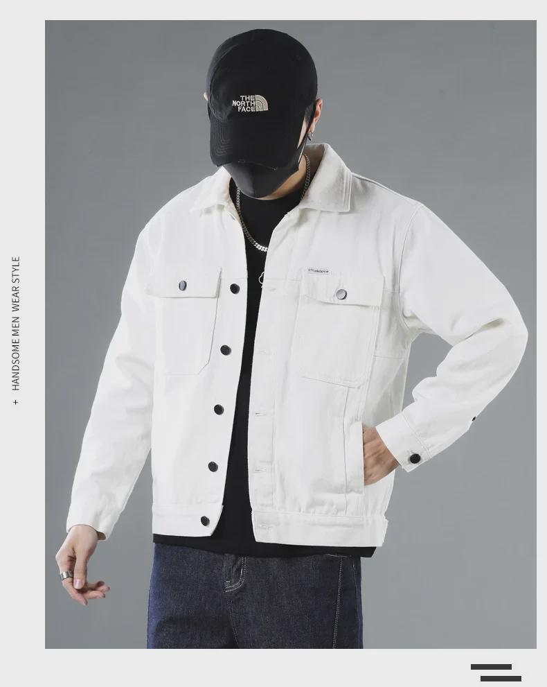 Men's Black Denim Jacket - Casual Workwear for Spring & Autumn