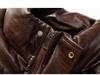 2025 Men's American Style Crocodile Pattern PU Leather Winter Jacket - Thick, Loose, Plus Size Cotton Coat