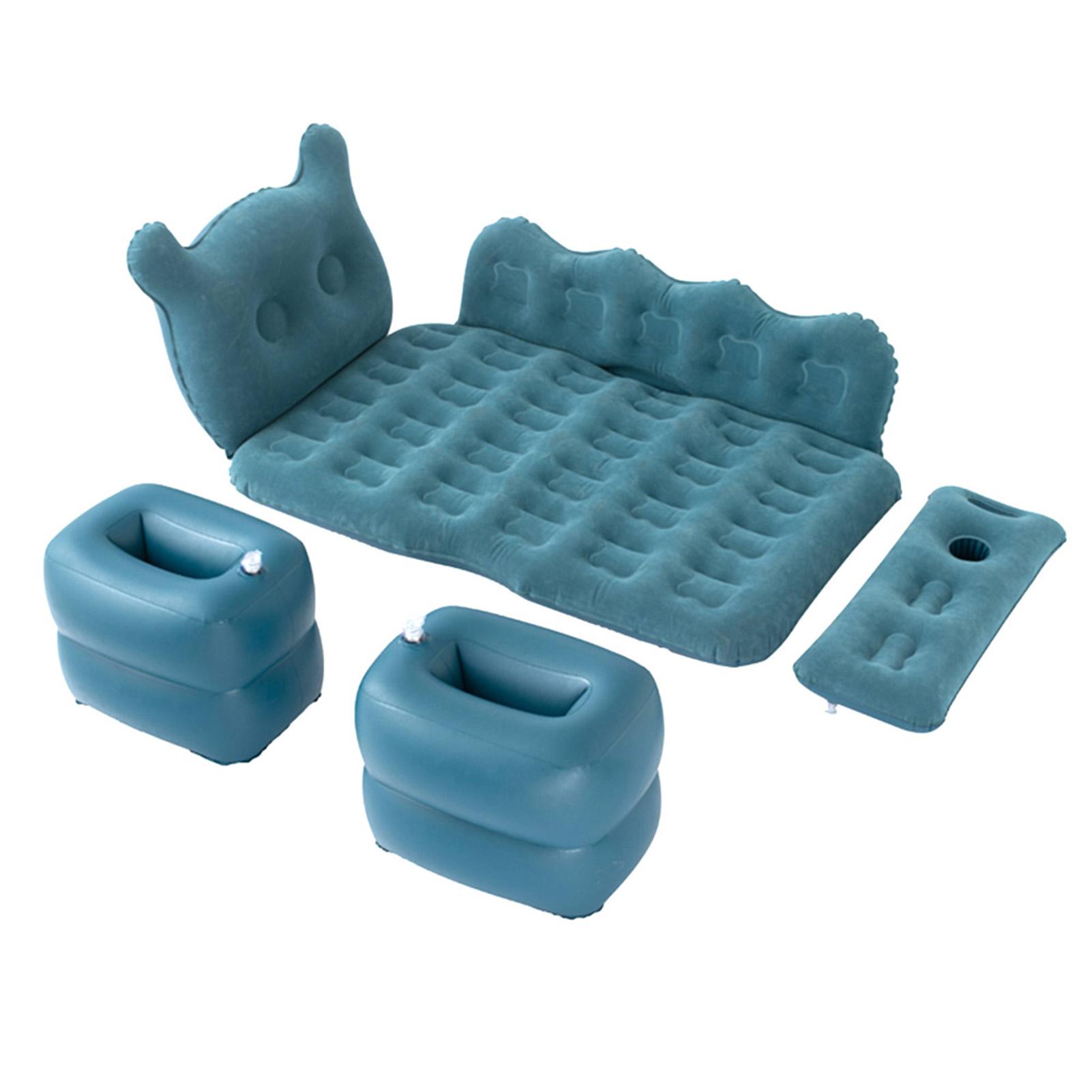 

ПВХ Флокированное Надувное Кровать Спальный Матрас Мягкая Подушка Нагрузка 150 кг для Автомобиля Внедорожника Путешествий чёрный