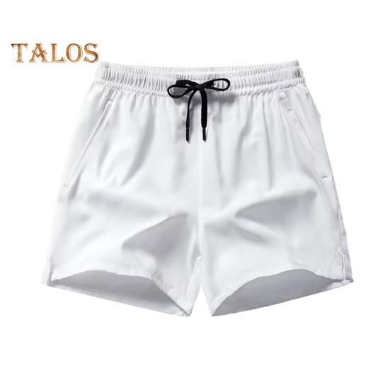 Herren-Shorts, elastischer Bund, verstellbarer Kordelzug, lässige Shorts mit Taschen, einfarbig, schnelltrocknend, Sport-Shorts