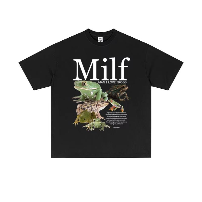 

MILF Man I Love Frogs Funny Frog Amphibian Lovers Meme T Shirt Men Women Casual Cotton Vintage Short Sleeve Oversized T-shirt... S разноцветный