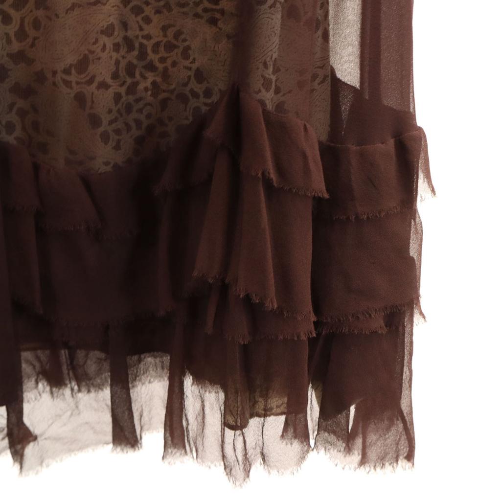 TOCCA silk No sleeve Sheer one piece 999 Brown Women Used