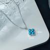 Imitation Turquoise Lucky Four Leaf Clover Copper Clavicle Chain Minimalist