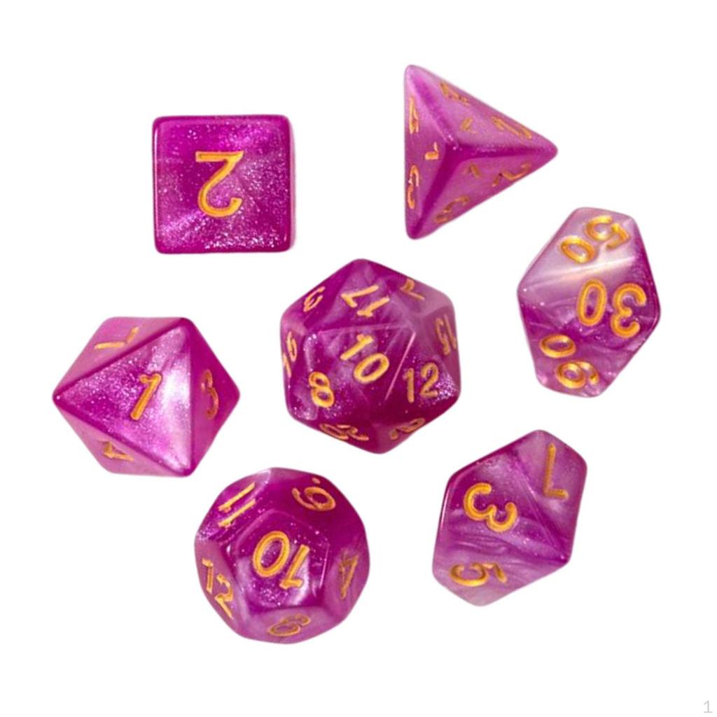 7 Count Polyhedral Dice Set for and Educational Use