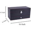 Classic Watch Box PU Leather Jewelry Organizer Travel Display Case for Men /Women,4 Slots Magnetic Top,Black