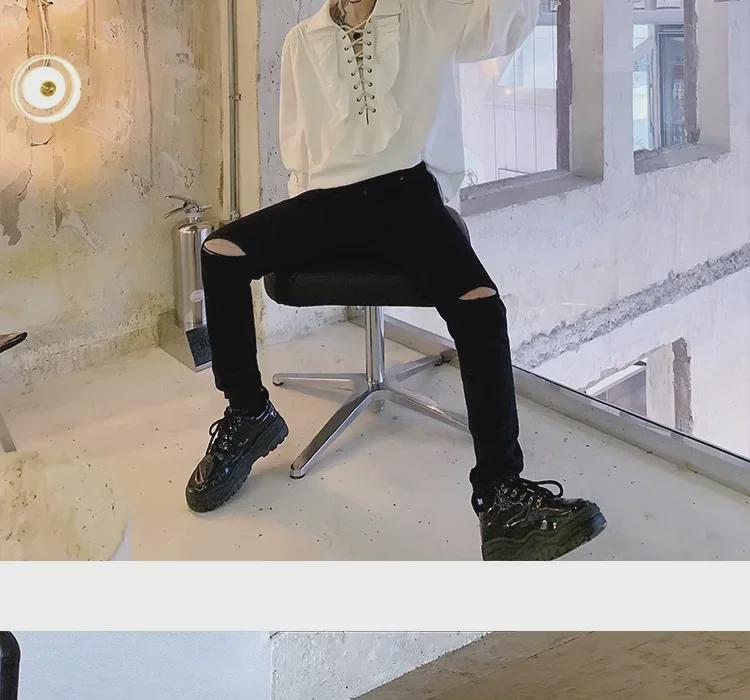 Unisex Retro Košile s Dlouhým Rukávem s Manžetami, Límcem, Volánky a Stahovací Šňůrkou - Evropský/Americký Trend Celebrity