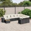 VidaXL Garden Lounge Set with Cushions 10 Pcs, Patio Sofas, Patio Furniture Set, Outdoor Furniture, Black 3257939