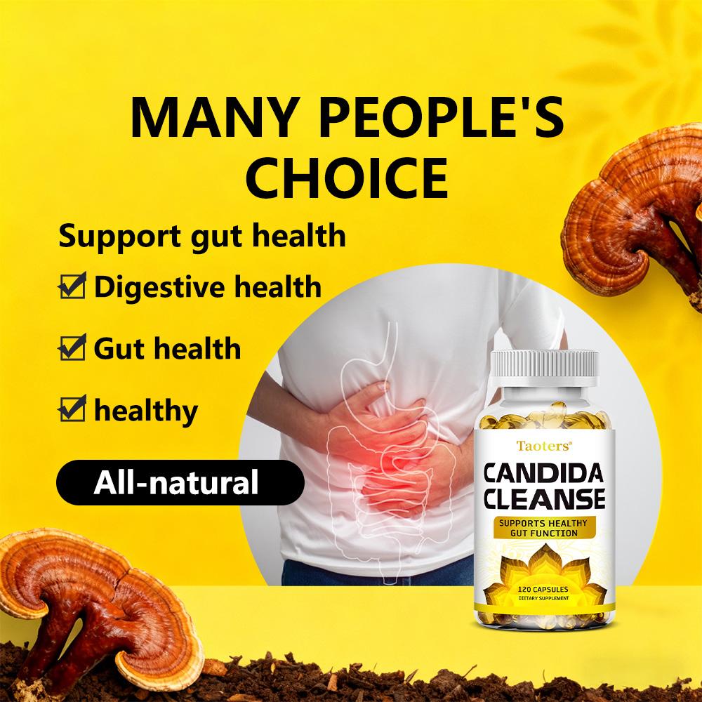 Odstraňovač Candida albicans, podporuje zdraví střevní mikroflóry, zlepšuje gastrointestinální funkci, 120 kapslí.