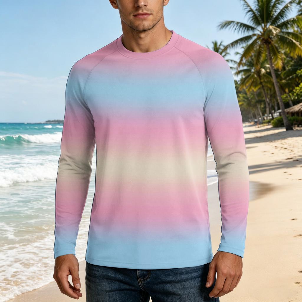 Herren Langarm UPF50+ Sonnenschutzshirt Leicht Atmungsaktiv Schnelltrocknend Outdoor Freizeit Oberteil für Sommeraktivitäten