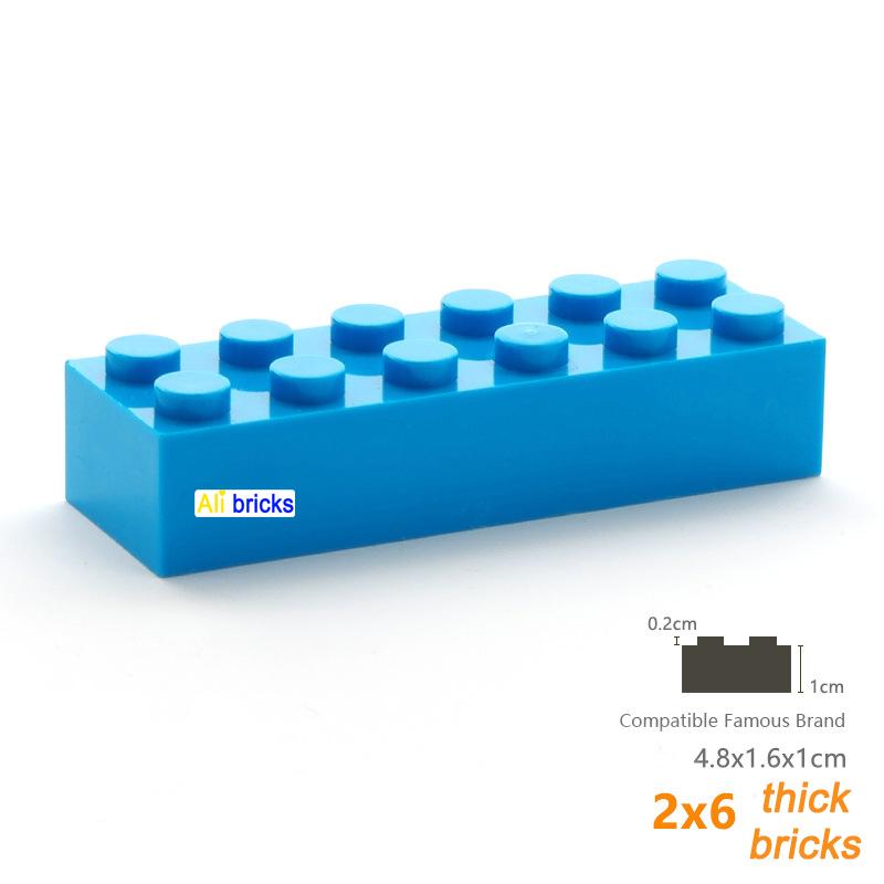 

Non-Toxic 40Pcs Bulk Building Blocks Thick Figures Bricks 2X6 Dots Educational Creative Size Compatible With 2456 Plastic Toy For Children