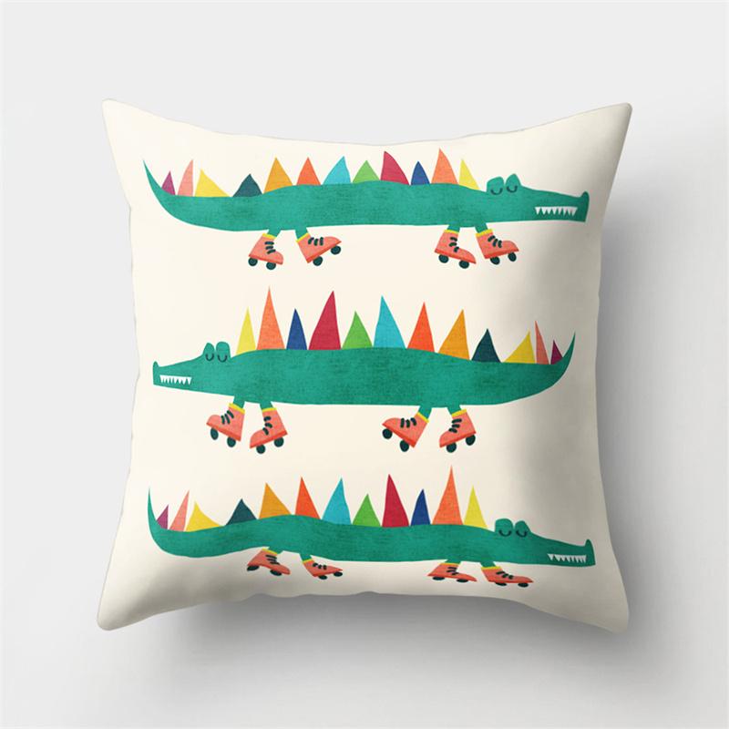 Cute Cartoon Animal Black Cat Deer Plant Print Pattern Cushion Cover Home Living Room Sofa Decoration Pillow Pillow Cover