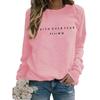 Women's Crew Neck Long Sleeve Loose Fit Sweatshirt Casual Letter Graphic Pullover