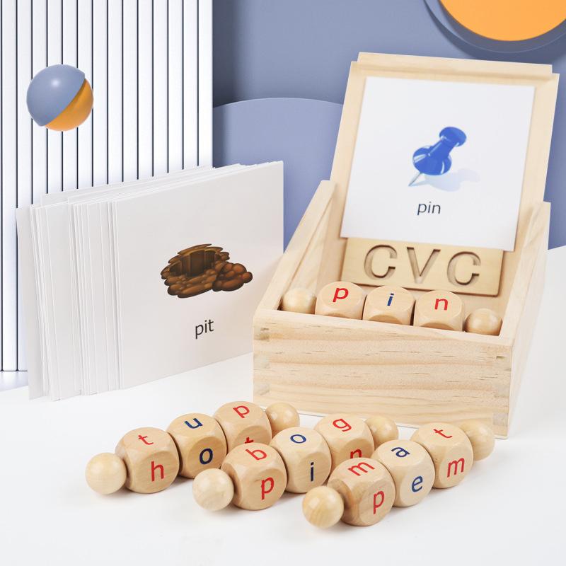 Letter Games Montessori Language Toy Kids Learn to Spelling Read Words Matching Letter Education Games Wooden Preschool Toy