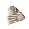 Cap No Edge Flanger Neutral Cap Thickened Solid Color Knitted Hat Men Women Coarse Corduroy Hat Stretchy Winter Hat