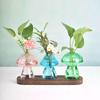 Modern Colorful Mushroom Glass Vase - Exquisite Art Ornament for Living Room, Small Hydroponic Container