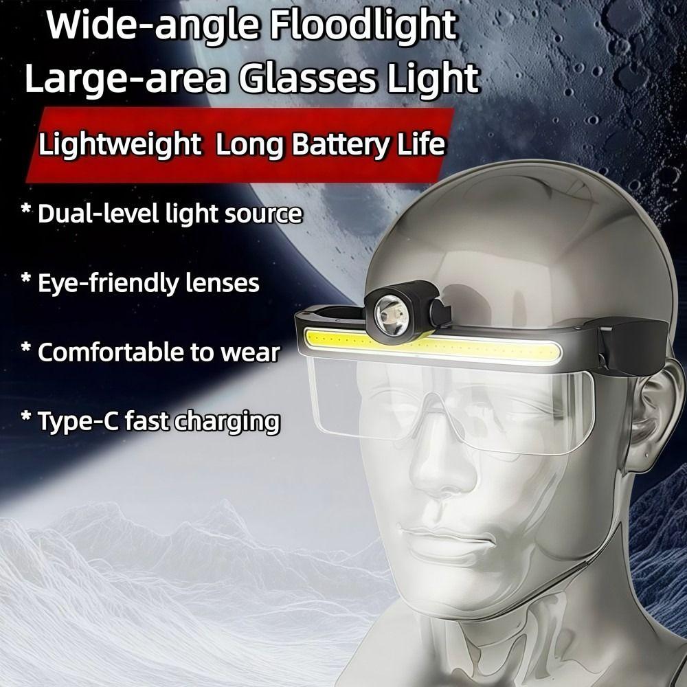 Multi Functional LED Glasses Light USB Charging Riding Fishing Light New LED Headlamp Ootdoor