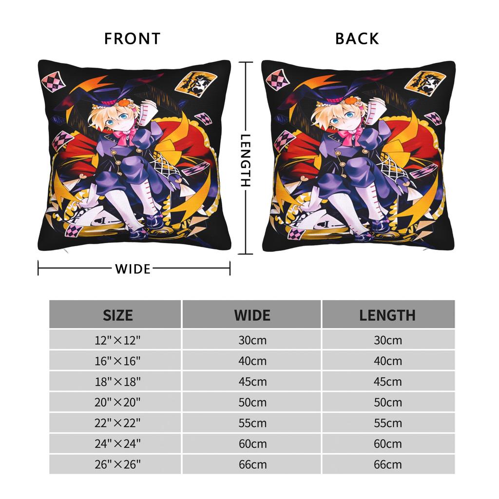 Ozz Manga Pandora Hearts Pillow Cover Square Cushion Cover Retro Trendy Pillow Case For Chair Sofa Home Decor