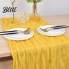 Rustic Gauze Table Runner Cheesecloth Runner 10FT Fabric Boho Wrinkled Decorative for Holiday Dinners Sheer Wedding Party Bridal Shower Long