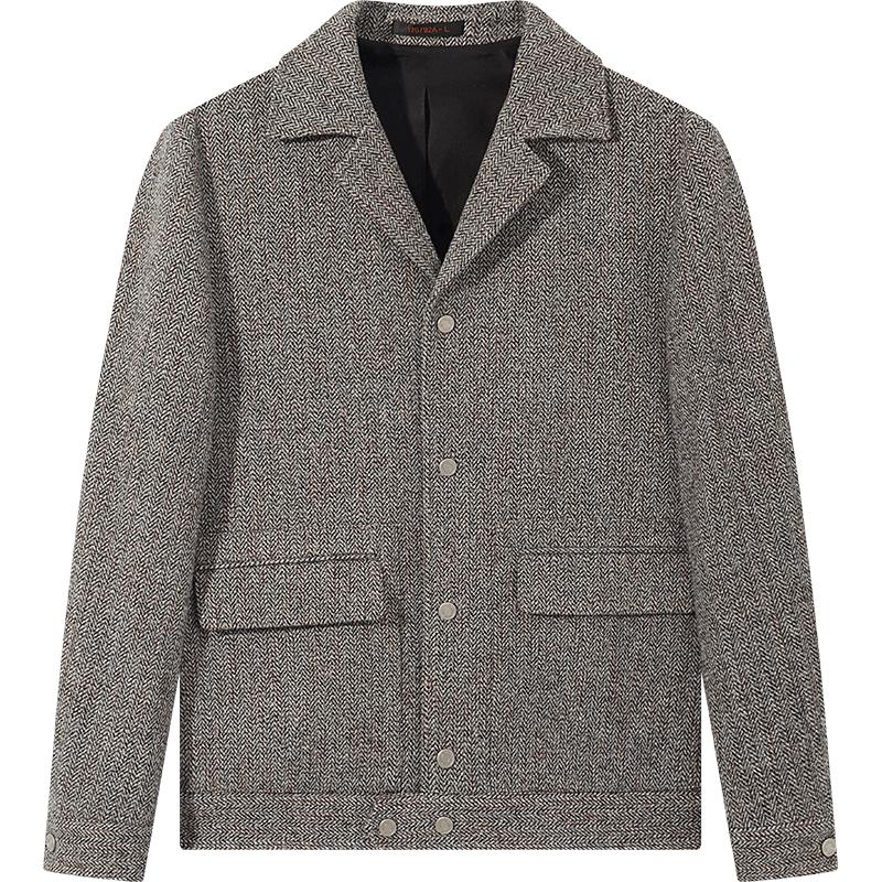 

Мужской пиджак Septwolves из смесовой шерсти с лацканами с вырезом 3XL