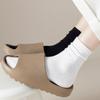 Women White Cotton Socks Winter Mid Tube Solid Color Sports Socks Harajuku Korean Style