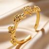 Rose Flower Ring Stackable Band Ring for Women Girls Adjustable Wrap Open Jewelry Gift for Birthday Valentine's Day