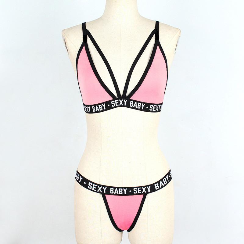 PVC High Gloss  Leather Bikini Set Sexy Leather Bra Without Odor