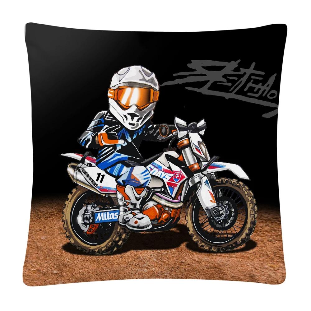 Stunt Sports Cartoon Pattern Soft Polyester Pillow Case for Sofa Home Car Decoration Pillowcase