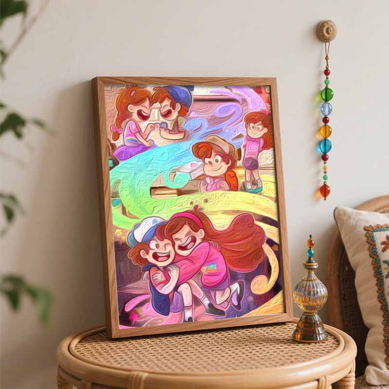 Disney Gravity Falls Oil Paint By Numbers Hand Painting Kit. Cartoon Anime Wall Home Decor Art Gift