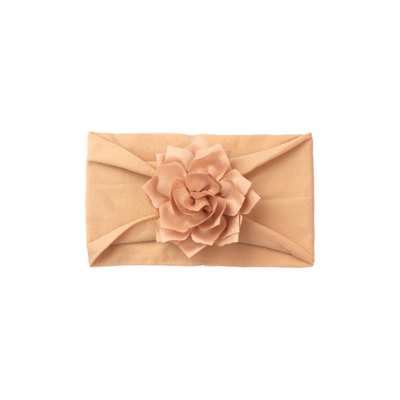 New flower soft baby headscarf, cute and comfortable solid color baby fontanelle headband, children's accessories