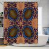 Kaleidoscope Shower Curtain Blue Flower Pattern Bathroom Decor Bath Mat Set for Kids Modern Floral Design Printed Fabric Waterpr